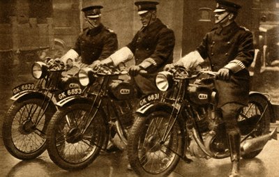 British Police on BSA Motorbikes, 1931, 1933 by Unbekannt