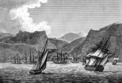 British shipping off St Helena by Unbekannt
