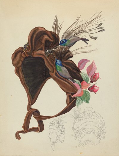 Brown Velvet Cap, c. 1940 by Unbekannt