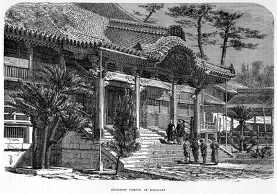 Buddhist Temple at Nagasaki, Japan, c1880 by Unbekannt