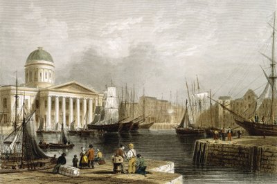 Canning Dock, Liverpool, Showing the Custom House by Unbekannt