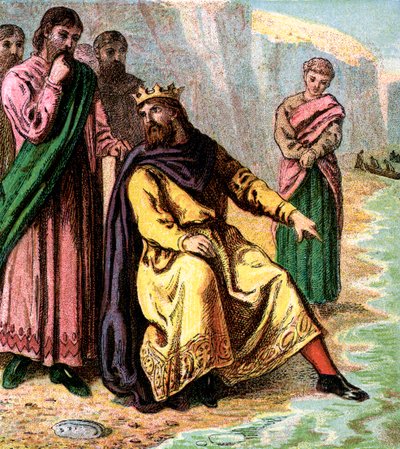 Canute And His Courtiers, 11th century by Unbekannt