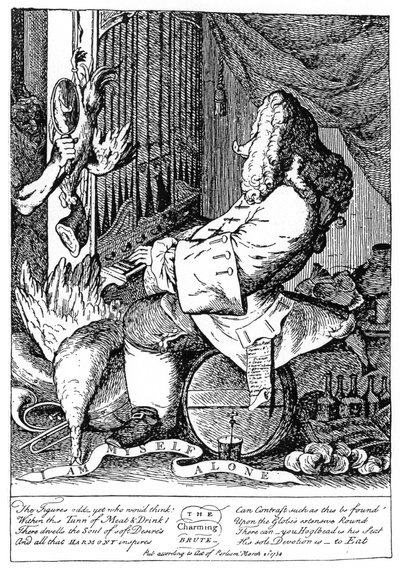 Caricature of George Frideric Handel, 1754 by Unbekannt