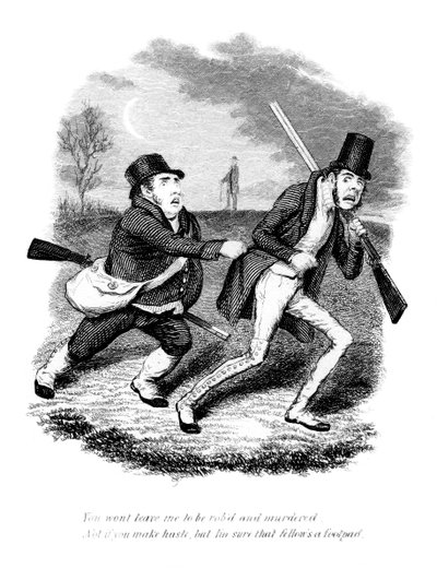 Cartoon Showing Hunters or Poachers, 19th Century by Unbekannt