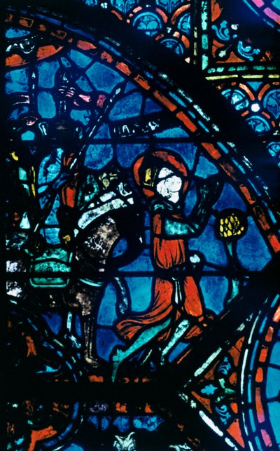 Charlemagne Prays, Stained Glass, Chartres Cathedral, France by Unbekannt