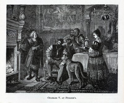 Charles V at Fuggers by Unbekannt