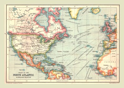 Chart of the North Atlantic by Unbekannt