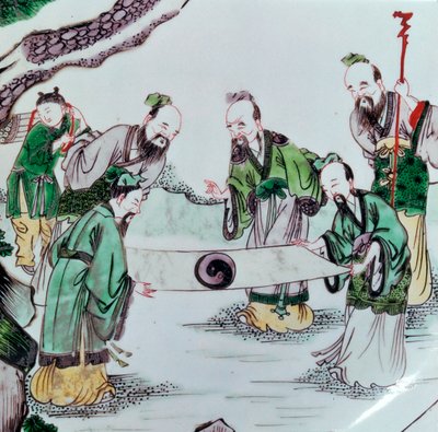 Chinese dish showing a divination scene by Unbekannt