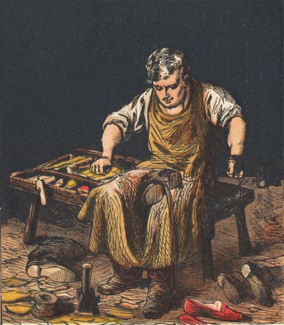 Cobbler Mending Boots, 1867 by Unbekannt