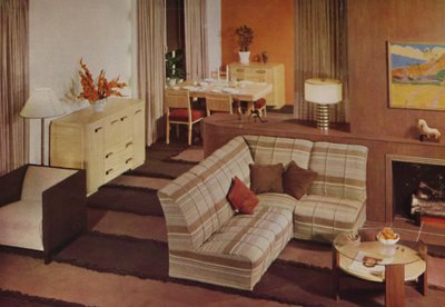 Combination Dining-Living Room in New York by Unbekannt