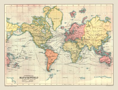 Commercial Map of the World by Unbekannt