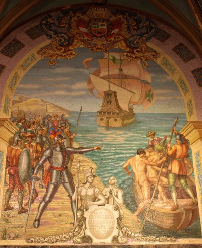 Conquest of Peru by Francisco Pizarro by Unbekannt