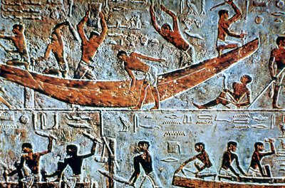 Construction of a Boat, Wall Relief, Saqqara, Egypt by Unbekannt