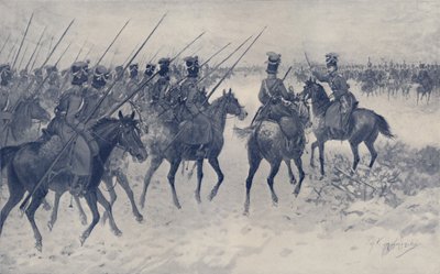Cossacks Awaiting A French Cavalry Charge, 1812 by Unbekannt