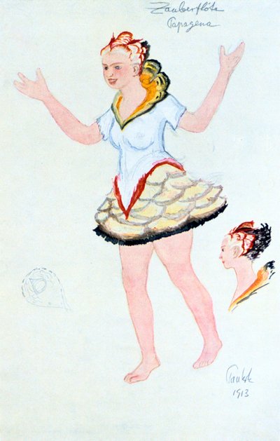 Costume design for Papegena by Unbekannt