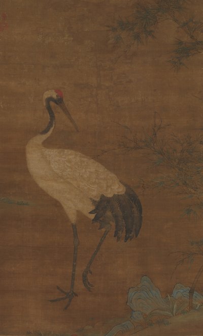 Crane in a Bamboo Grove by Unbekannt