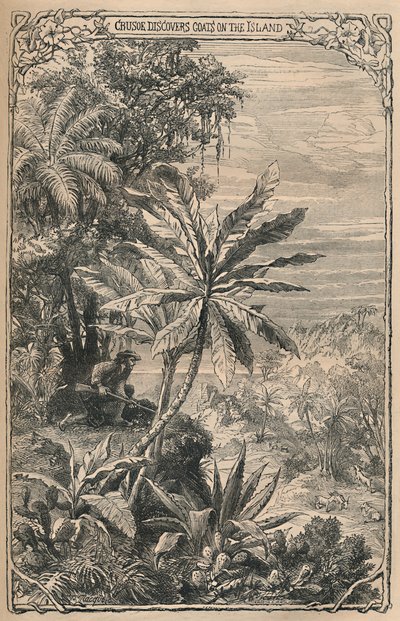 Crusoe Discovers Goats on the Island by Unbekannt