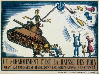 De Gaulle depicted as a warmonger, 1950 by Unbekannt
