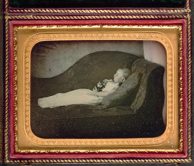 Dead Child on a Sofa, c. 1855 by Unbekannt