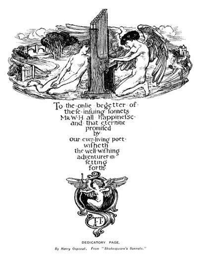 Dedicatory page from Shakespeare