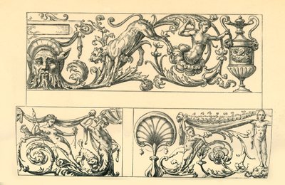 Designs for grotesque friezes, 16th century, 1881 by Unbekannt
