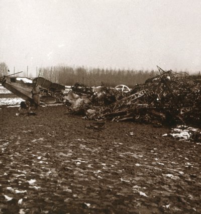 Destroyed Zeppelin, c1914-c1918 by Unbekannt