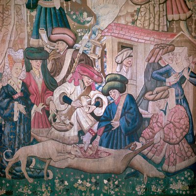 Detail from the Devonshire Hunting Tapestries by Unbekannt