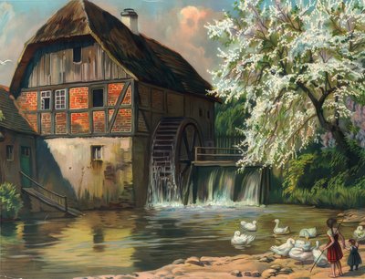 The Old Red Mill by Unbekannt