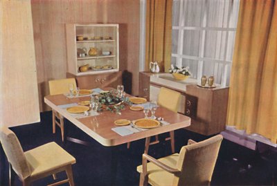 Dining-room group in birds eye maple, 1942 by Unbekannt
