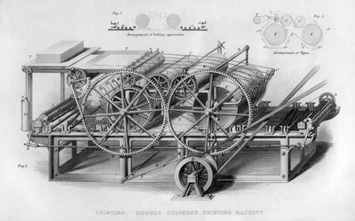 Double cylinder printing machine by Unbekannt