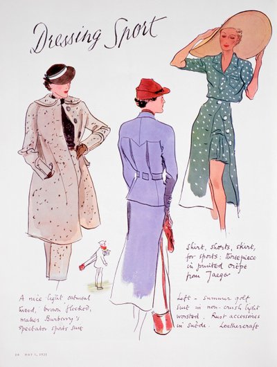 Dressing Sport, Fashion Illustration by Unbekannt