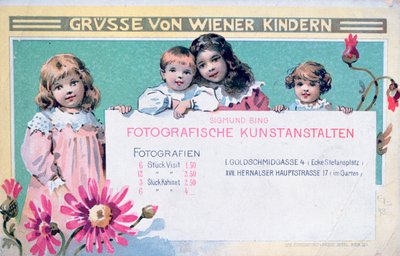 Early Viennese Photographers Advertising Card by Unbekannt