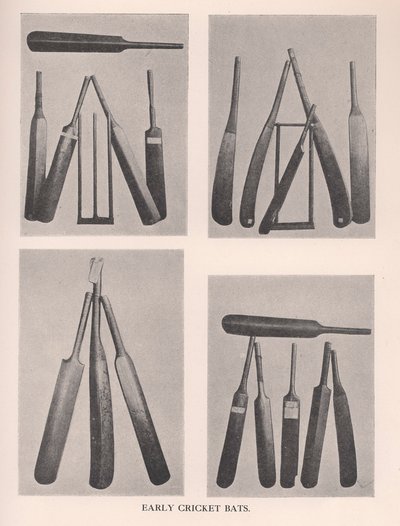 Early cricket bats by Unbekannt