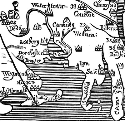 Early map of Massachusetts Bay, USA by Unbekannt