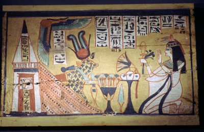 Egyptian painting on a wooden shabti box by Unbekannt