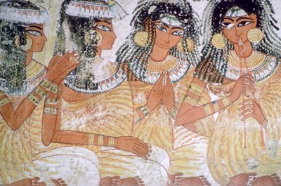 Egyptian wall-painting of musicians at a banquet by Unbekannt