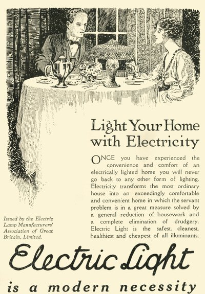 Electric Light is a modern necessity by Unbekannt