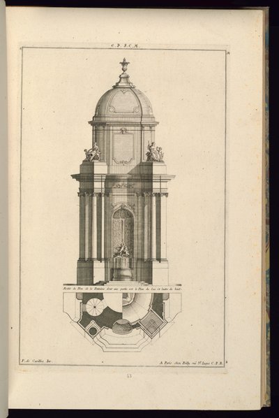 Elevation and Plan for a Public Fountain by Unbekannt