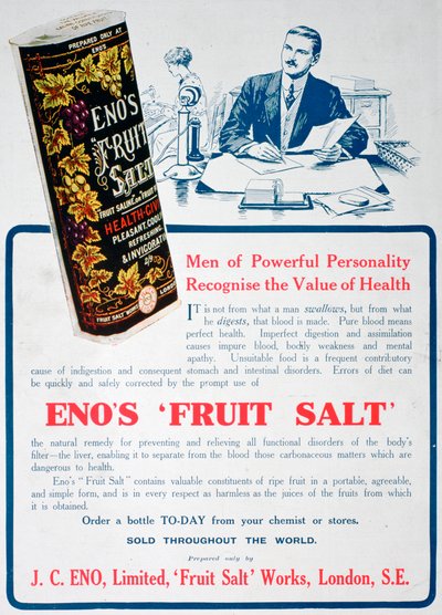 Enos Fruit Salt Advertisement by Unbekannt