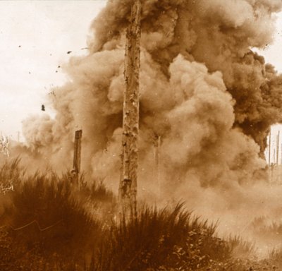 Explosion of a mine, Vosges, eastern France, c. 1914-c. 1918 by Unbekannt