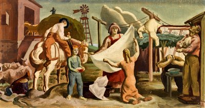Farm Life Mural Study by Unbekannt
