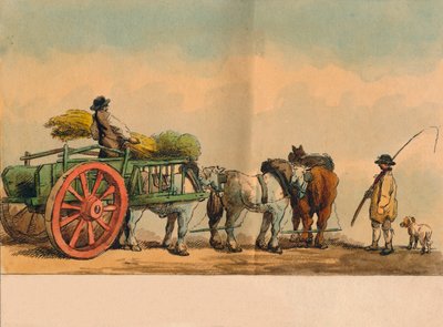 Farm Workers and Cart by Unbekannt