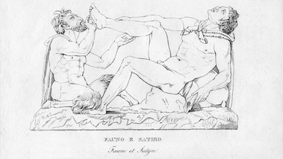 Faun and Satyr by Unbekannt