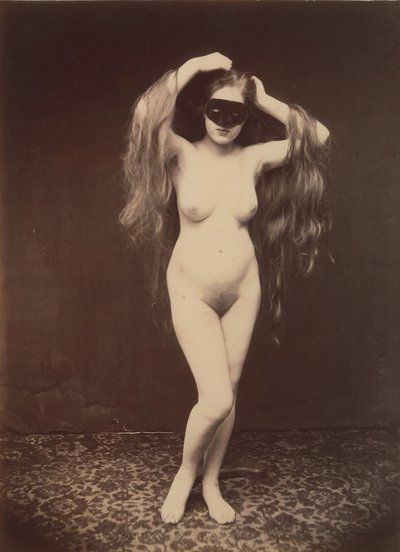 Female Nude with Mask by Unbekannt