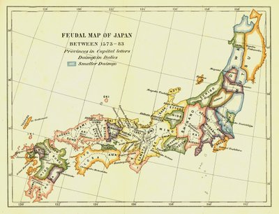 Feudal Map of Japan between 1573-83 by Unbekannt