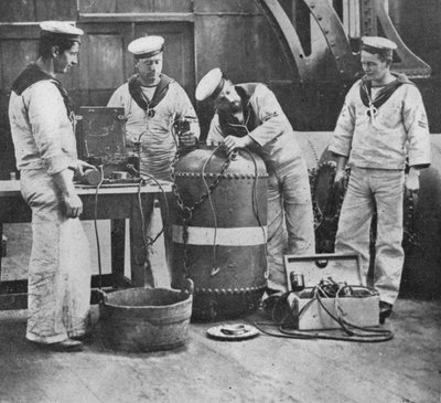 Fitting up an Electric Contact Mine, 1914 by Unbekannt