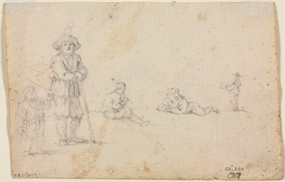 Five Figure Studies, 1600s by Unbekannt