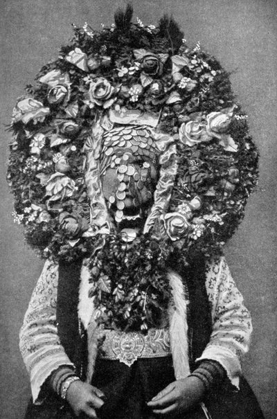 Floral mask of a Bulgarian bride, 1922 by Unbekannt
