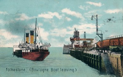 Folkestone Boulogne Boat Leaving, c1905 by Unbekannt