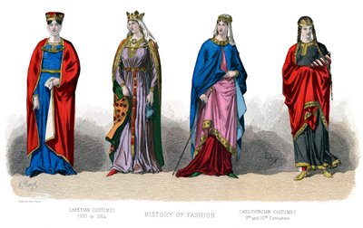 French Costume: Capetian, Carlovingian by Unbekannt